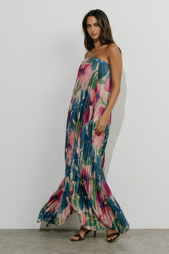 Aylani Floral Accordion Maxi Dress