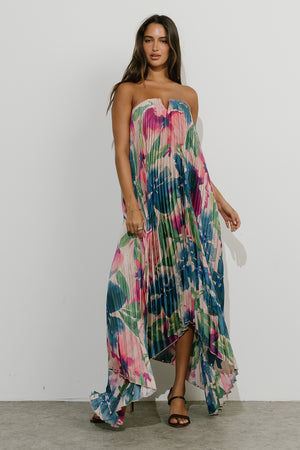 Aylani Floral Accordion Maxi Dress