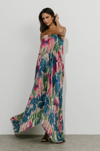 Aylani Floral Accordion Maxi Dress