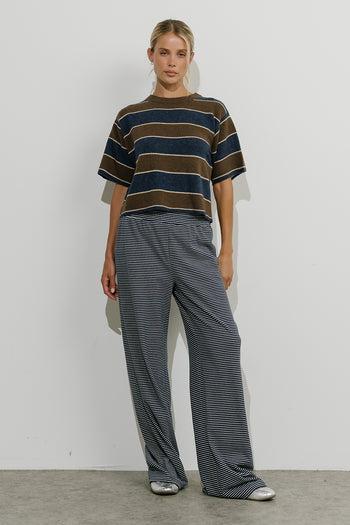 Tracy Striped Sweater Tee in Brown