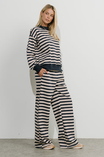 Chloe Striped Mock Neck Sweater