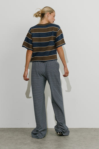 Tracy Striped Sweater Tee in Brown