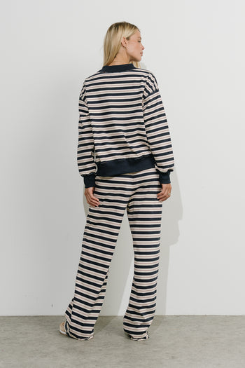 Chloe Striped Mock Neck Sweater