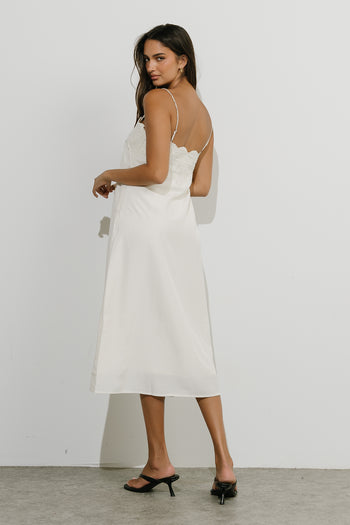 Lana Lace Midi Dress in Ivory