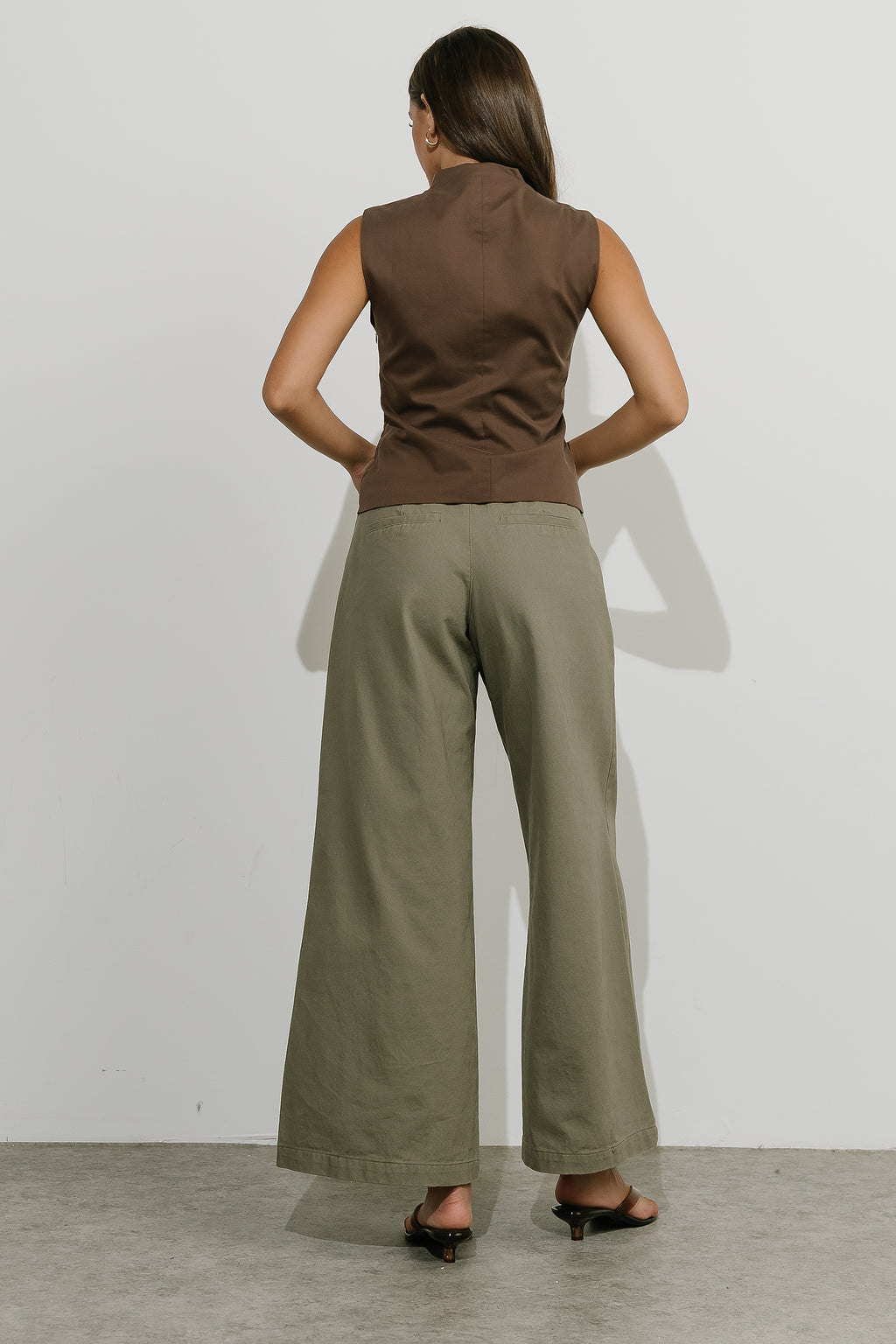 Jannah Wide Leg Pants in Olive - FINAL SALE