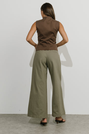 Jannah Wide Leg Pants in Olive - FINAL SALE