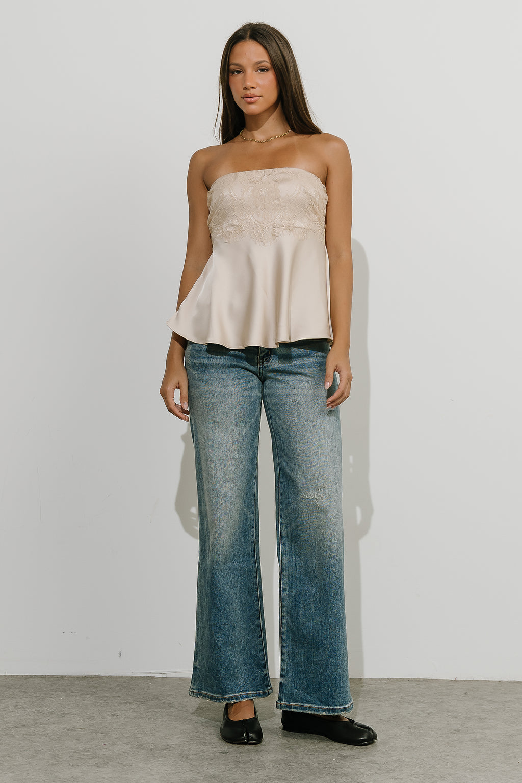 Janet Tube Top in Champagne
