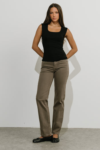 Camilla Mid Rise Straight Leg Jeans