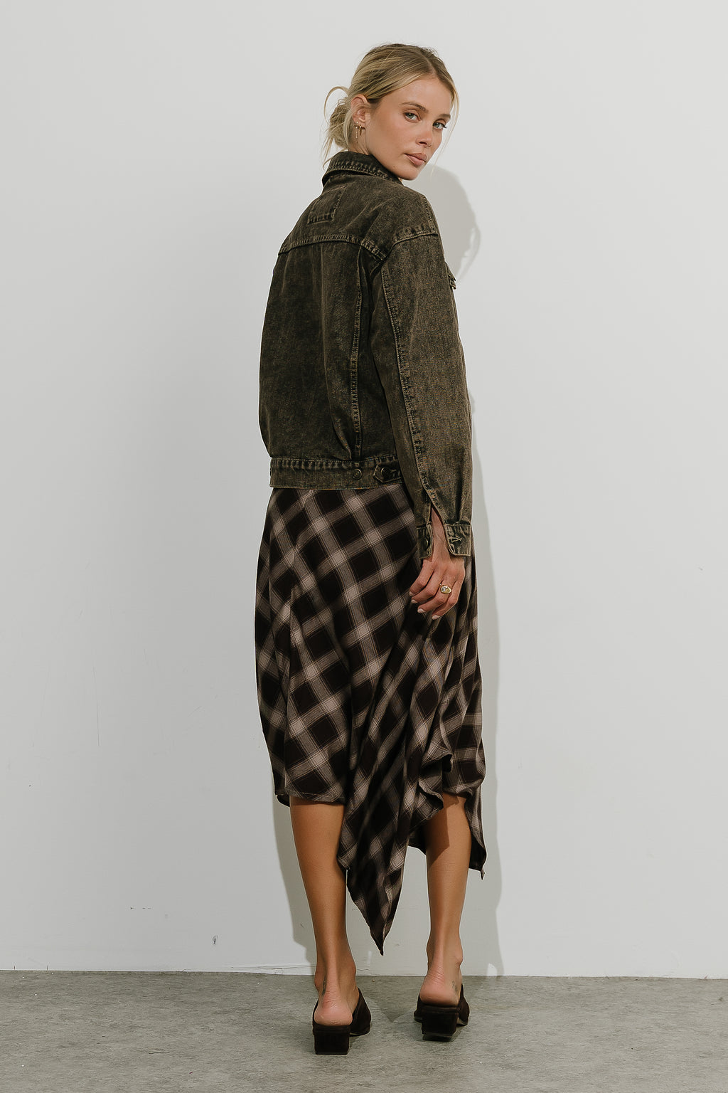 Esme Plaid Midi Skirt