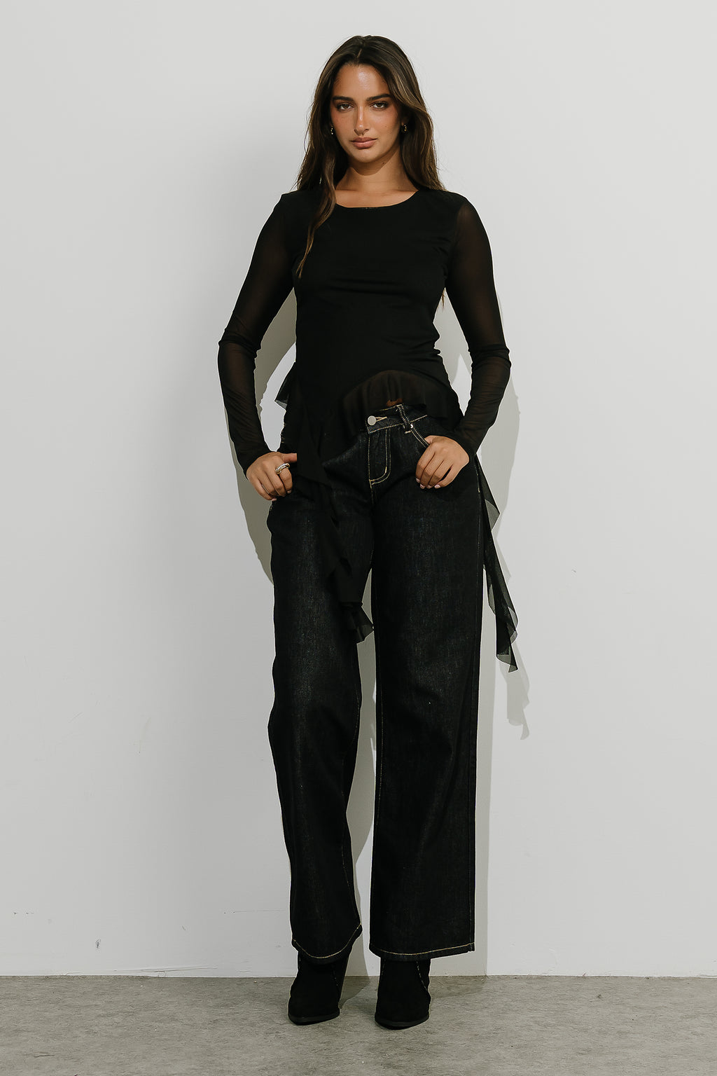 Lindsay Asymmetrical Mesh Top