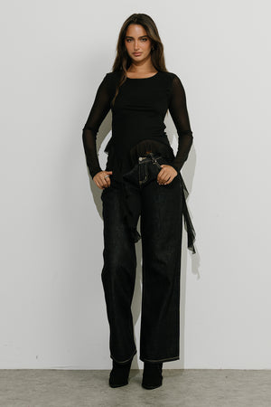 Lindsay Asymmetrical Mesh Top