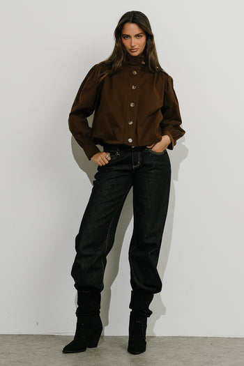 Gia Bubble Jacket in Dark Brown