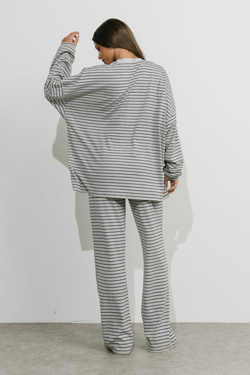 Antonella Striped Pants in Grey
