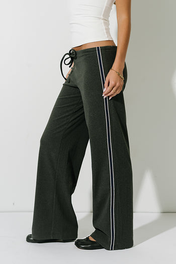 Stacey Stripe Trousers in Charcoal