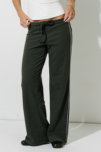 Stacey Stripe Trousers in Charcoal