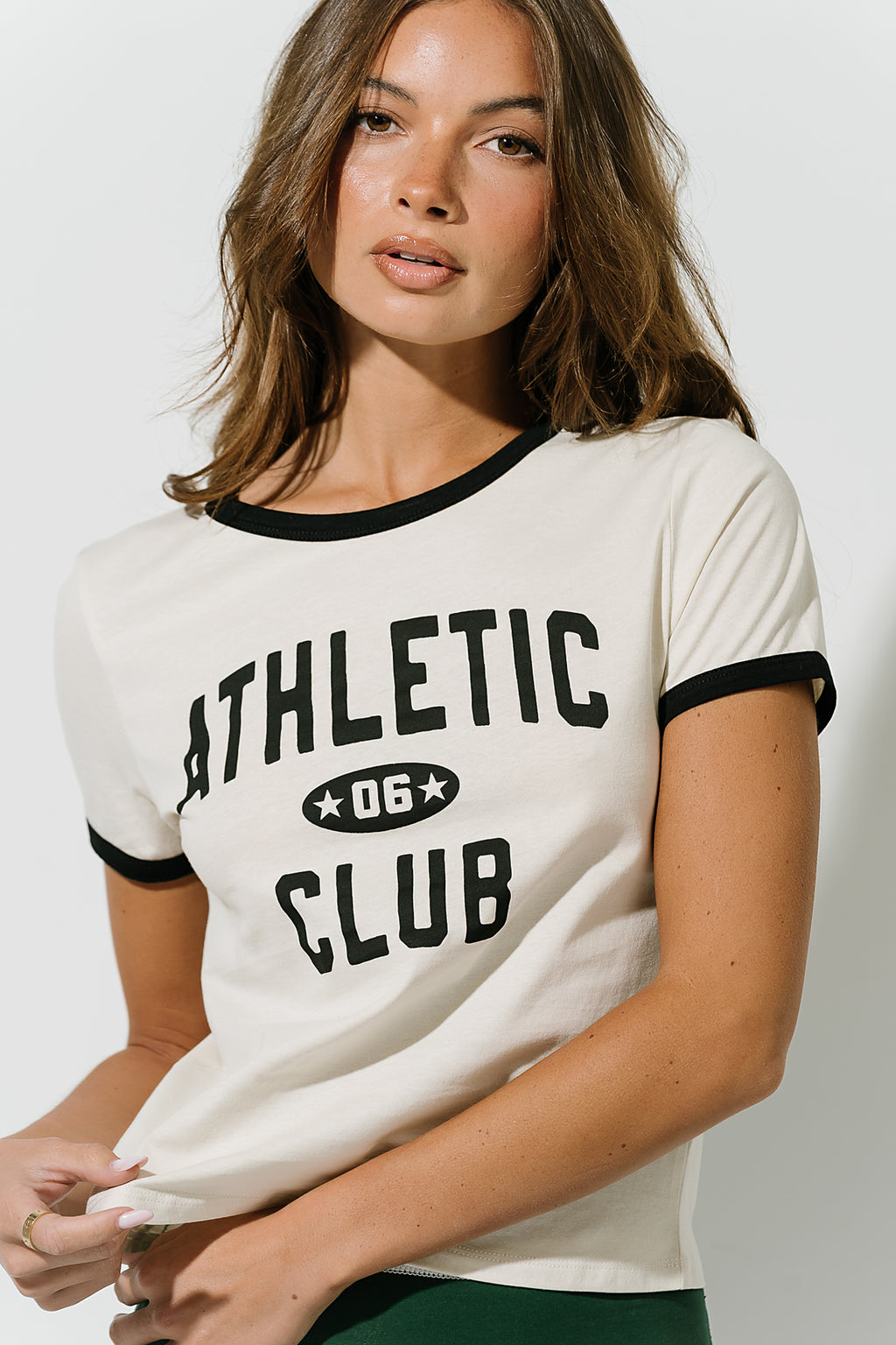 Mia Ringer Tee in White