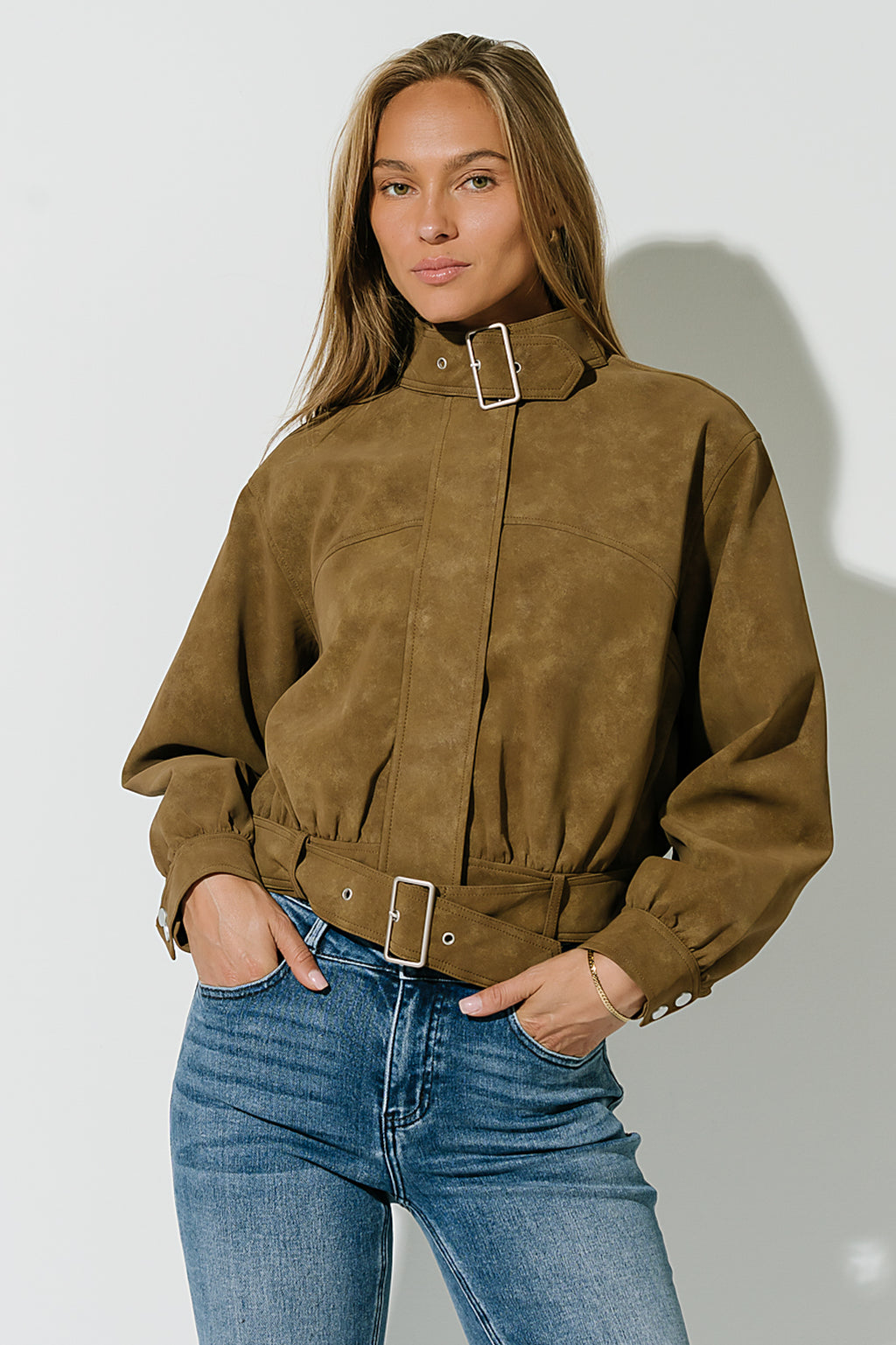 Joelle Buckle Suede Jacket