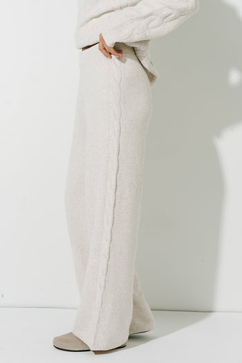 Celine Wide Leg Pants in Oatmeal