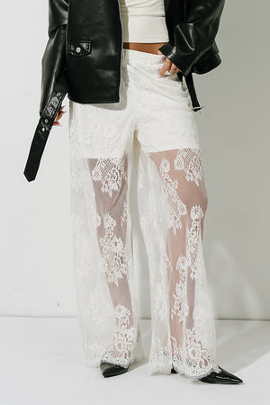 Lucille Lace Pants in Off White