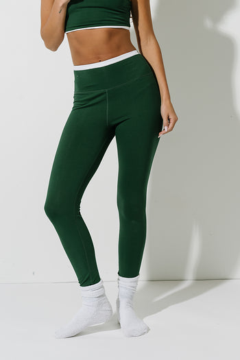 Quinn Contrast Leggings in Green