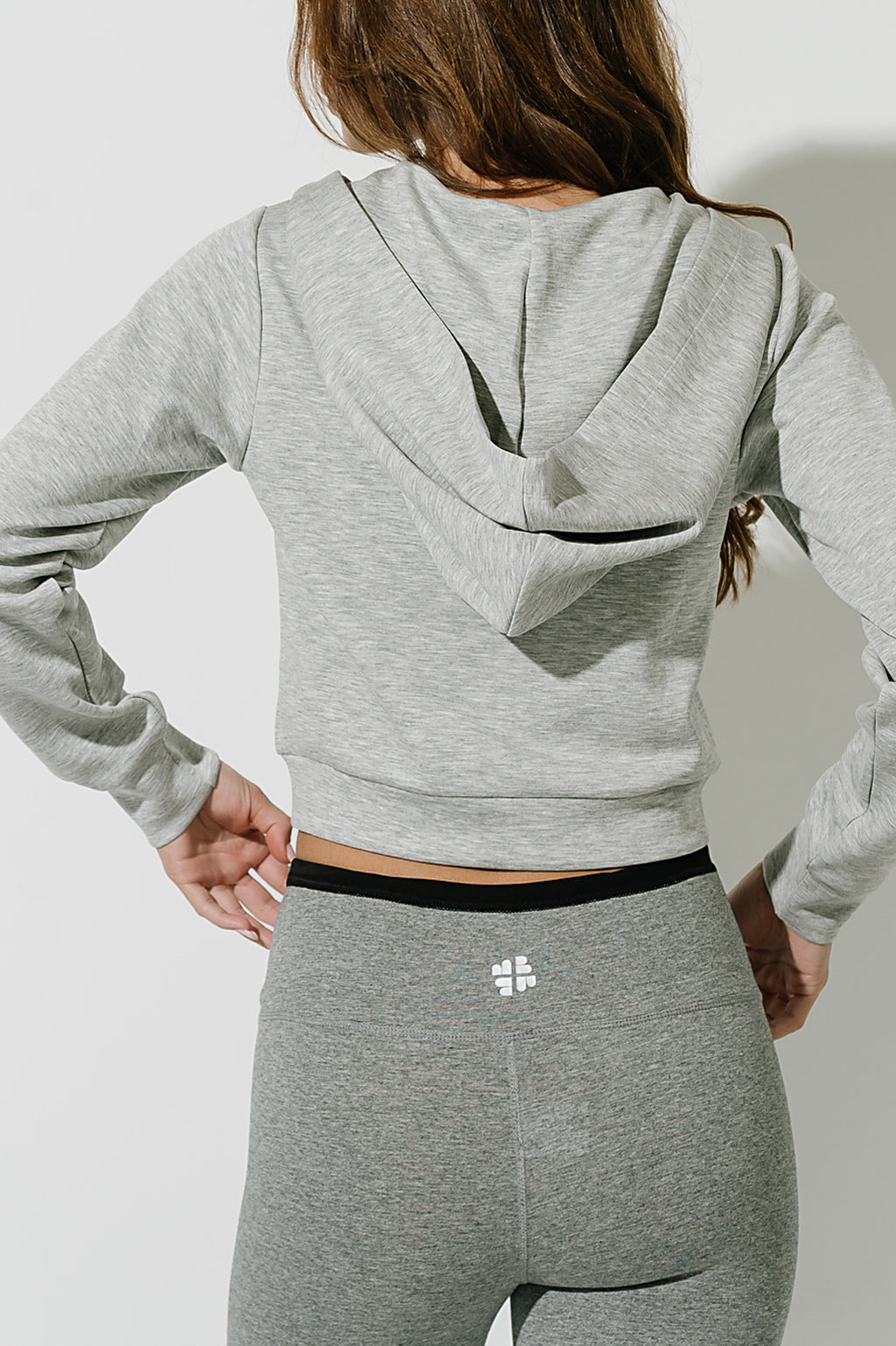 Simone Zip-Up Hoodie in Heather Grey