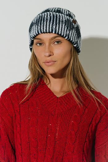 Gemma Reversible Beanie in Navy