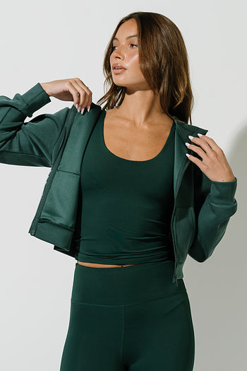 Simone Zip-Up Hoodie in Green
