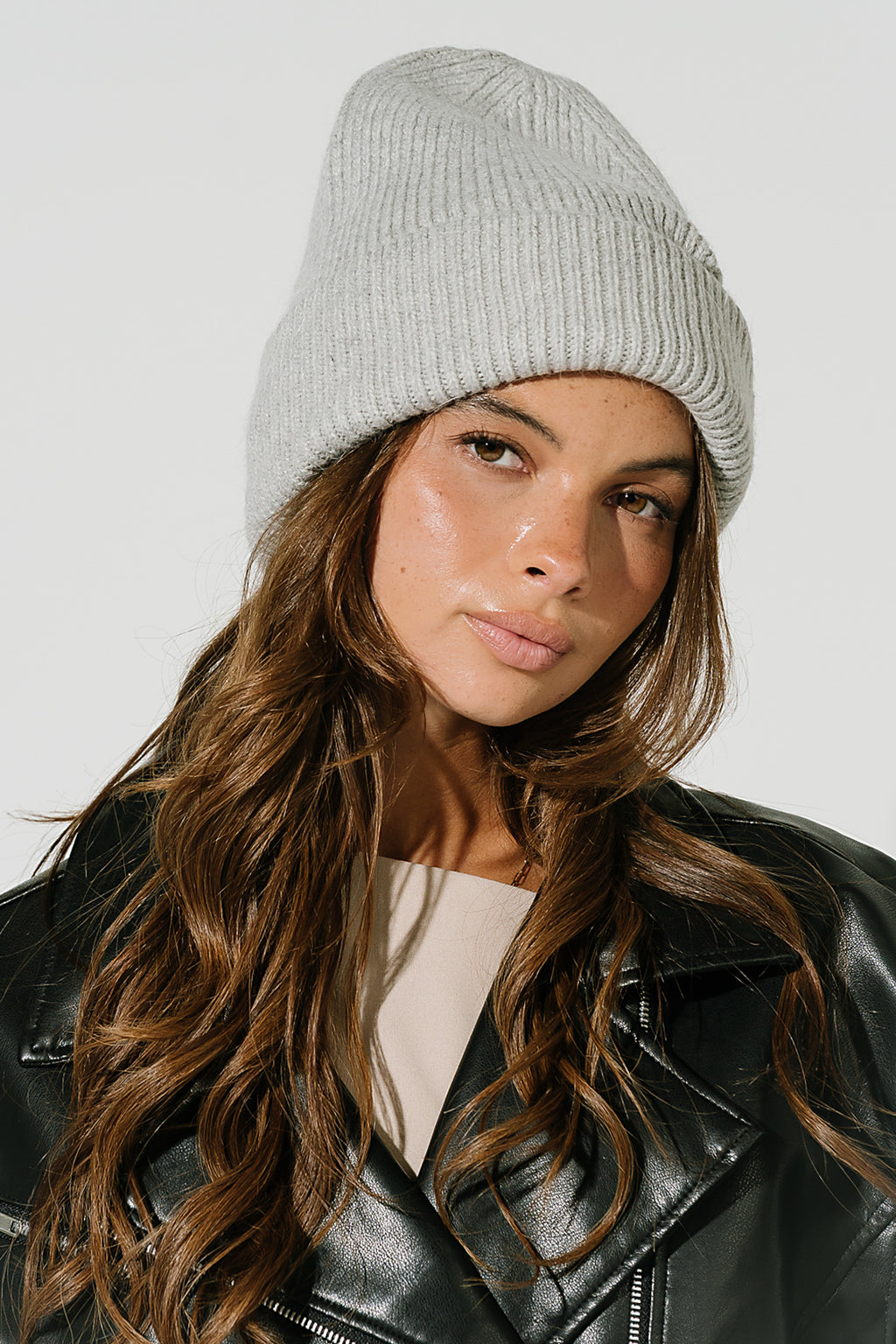 Callie Beanie in Light Grey