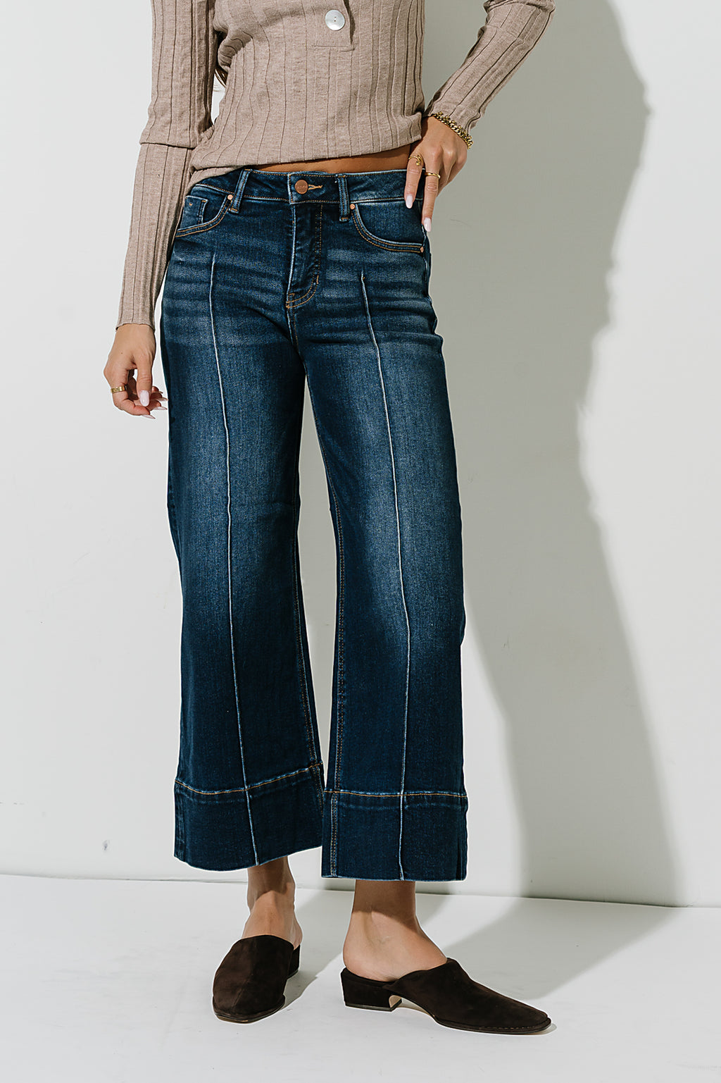 Eva Mid Rise Wide Leg Jeans
