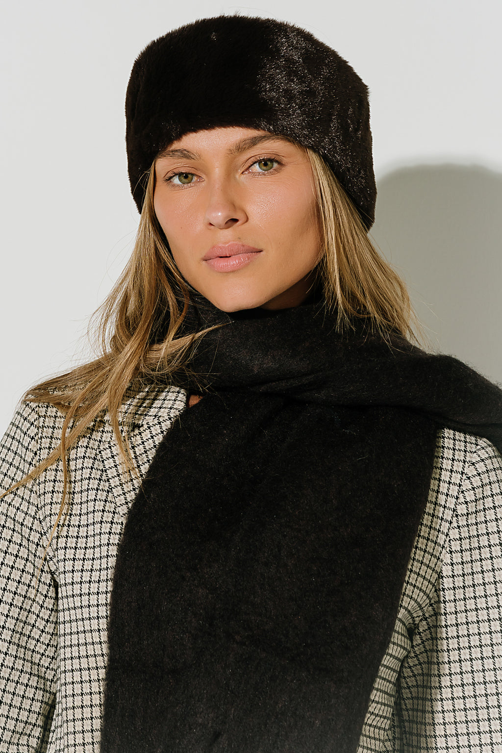 Lia Faux Fur Headwrap in Brown