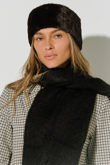 Lia Faux Fur Headwrap in Brown