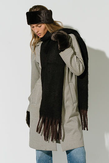 Lia Faux Fur Headwrap in Brown