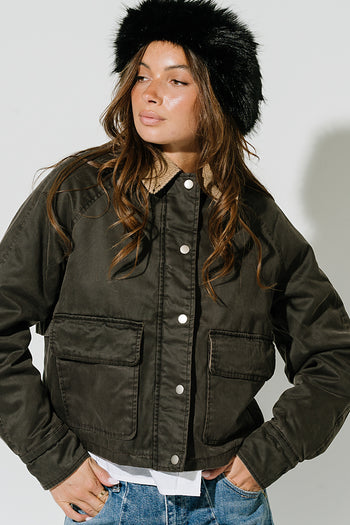 Kaia Faux Fur Headwrap in Black