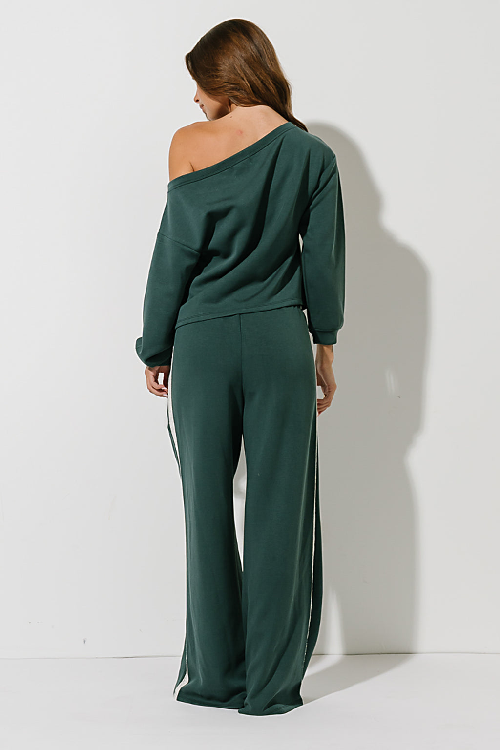Skylar Wide Leg Sweatpants in Green