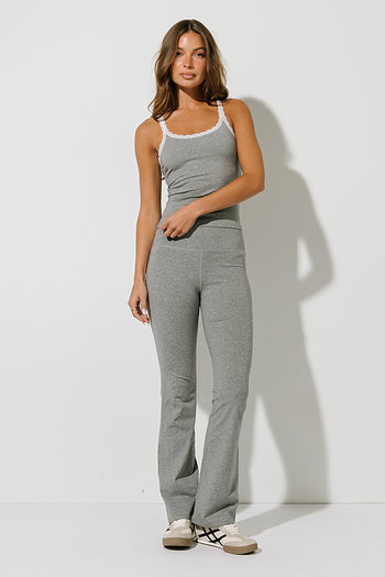 Teagan Flare Leggings in Heather Grey