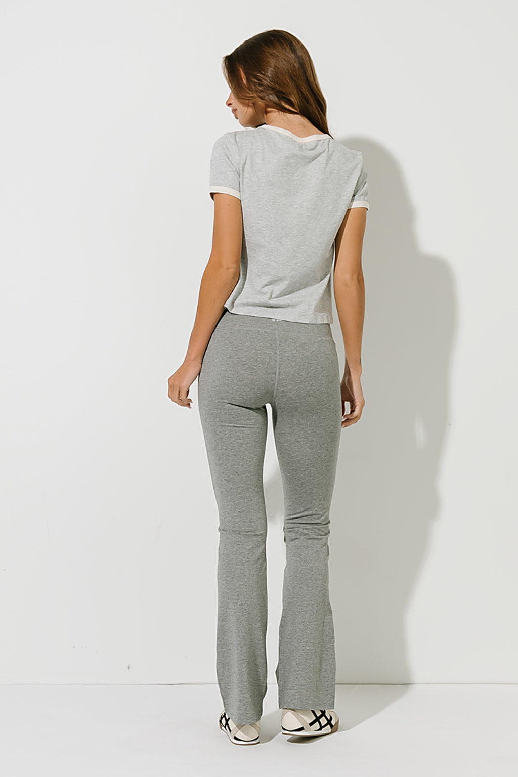 Mia Ringer Tee in Heather Grey