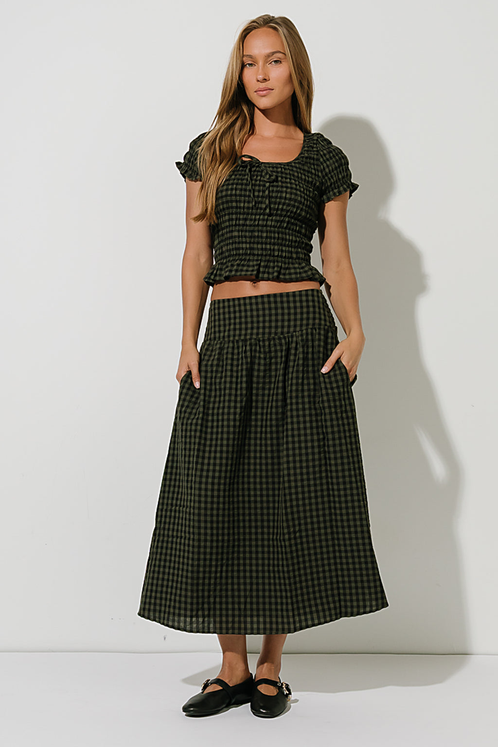Lilith Gingham Maxi Skirt