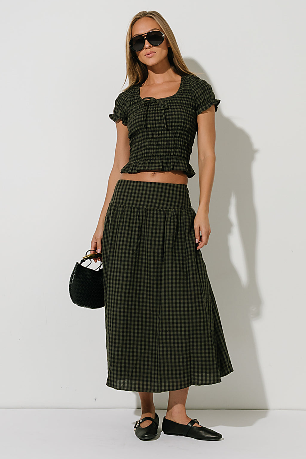 Lilith Gingham Maxi Skirt