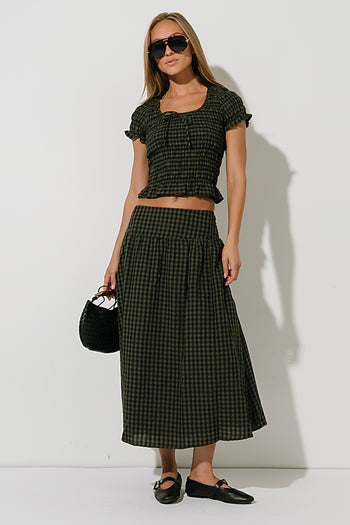 Lilith Gingham Maxi Skirt