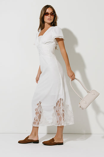 Alaina Lace Maxi Dress in Ivory
