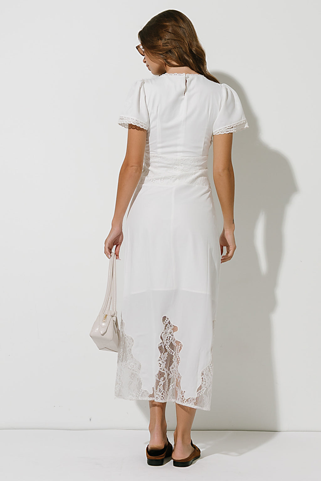 Alaina Lace Maxi Dress in Ivory