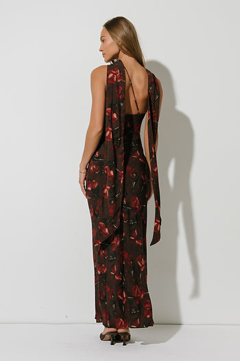 Max Floral Maxi Dress in Brown