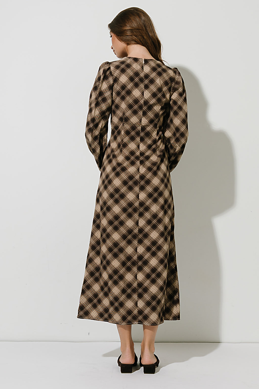Miriam Plaid Midi Dress