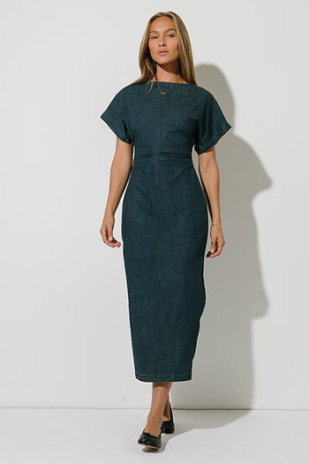 Jeanie Pleated Maxi Dress