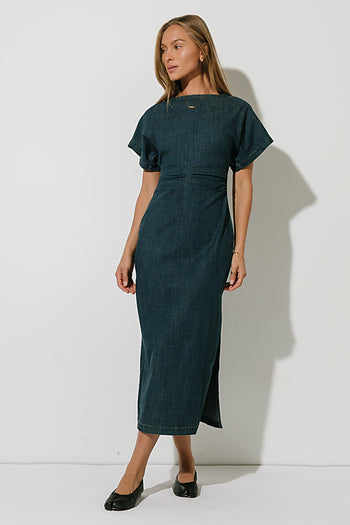 Jeanie Pleated Maxi Dress