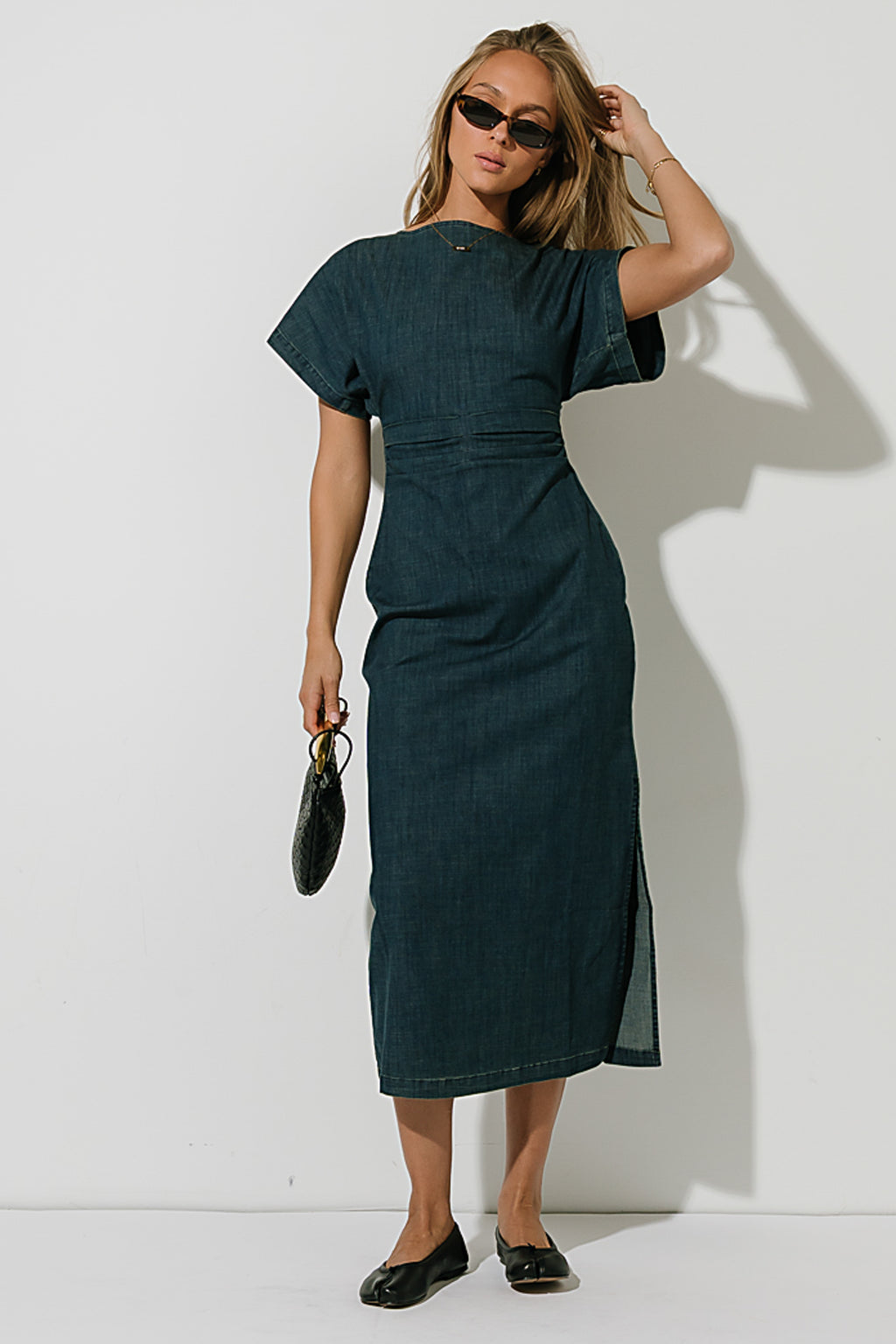 Jeanie Pleated Maxi Dress