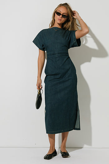 Jeanie Pleated Maxi Dress