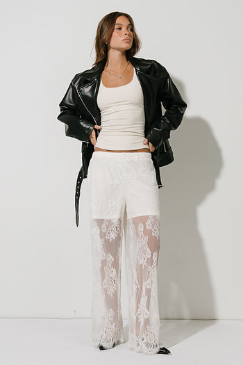 Lucille Lace Pants in Off White