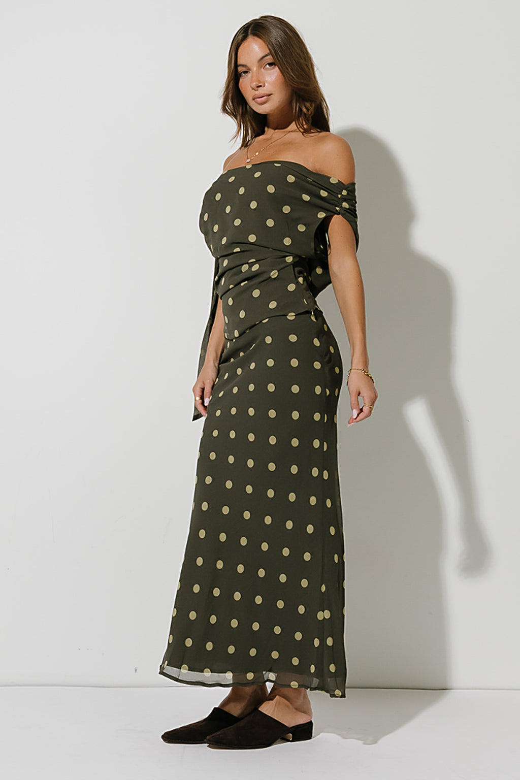 Haven Polka Dot Top in Olive