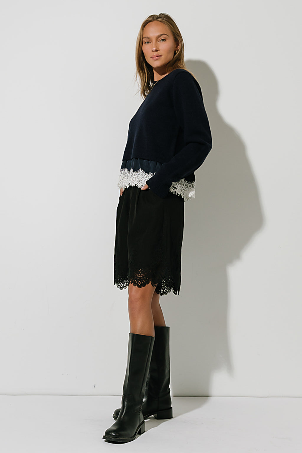 James Mixed Media Sweater